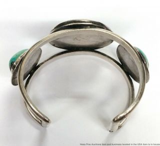Vintage Huge Turquoise Silver Native American Southwestern Mens Cuff Bracelet 6