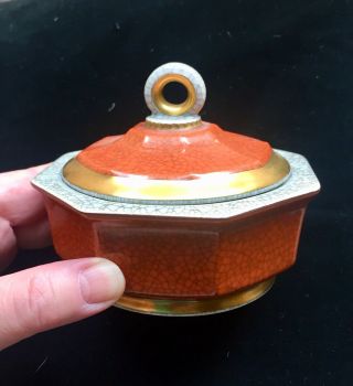 Royal Copenhagen Covered Box Dish Crackleware Vintage - Rare