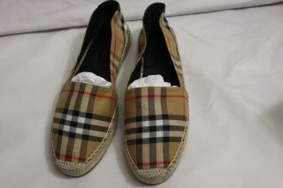 Burberry Vintage Check And Leather Espadrilles Sz 40 / Us 10