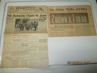 2 Wwii Usa 26th Infantry Division Newspapers " Grapevine " Dated May 9th & 19,  1945