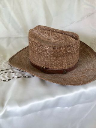 Vintage Philmont Ranch Scout Explorer Cowboy Hat Woven Size Large Cimarron Nm