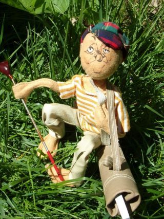 Vintage Annalee Doll Golfer,  10  Felt Doll,  From The 60s