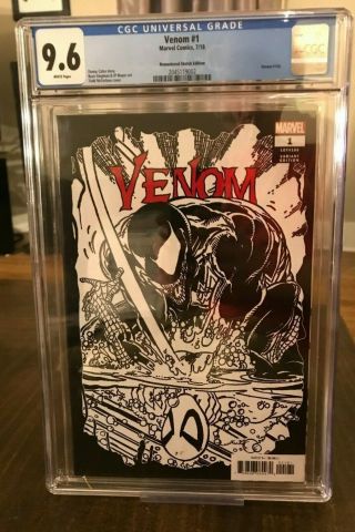 Venom 1 Cgc 9.  6 Nm,  Remastered Sketch Variant Mcfarlane Cover 1:1000 Rare