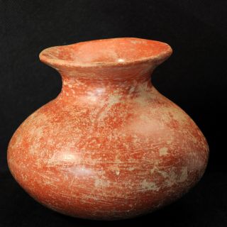 Pre - Columbian Colima Redware Olla Pot Circa 100 Bc - 250 Ad