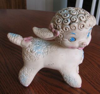 Vintage 1962 The Edward Mobley Co Baby Sheep Lamb Squeak Toy -