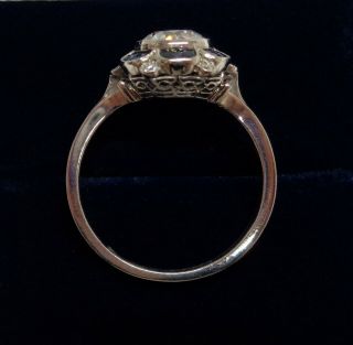 Antique Art Deco 1.  17ct Diamond and Sapphire Ring Platinum - WOW - Size M 1/2 5