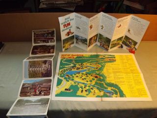 3 Vintage Dogpatch Usa Brochure,  Map,  Pictures Dated 1968 1969