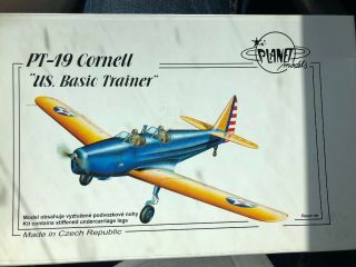 Vtg Pt - 19 Cornell Us Basic Trainer 48 " Complete Planet Models Airplane Kit