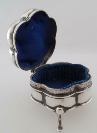 Hallmarked 1909 Antique Birmingham Sterling Silver Jewellery Ring Box/casket (c16