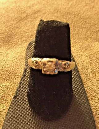 Vintage Diamond Engagement Ring 14kt Wg Sz 6 3/4 L@@k