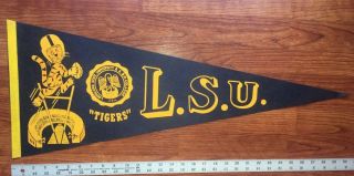 Vintage Lsu Tigers A&m College Football Pennant Flag Louisiana State University