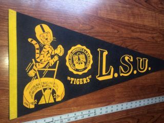 Vintage LSU TIGERS A&M COLLEGE Football PENNANT Flag LOUISIANA STATE UNIVERSITY 2