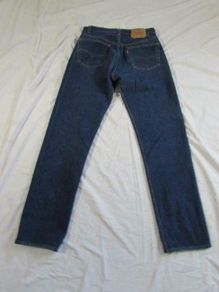 Vtg 80s USA Made Levi 501 Button Fly DARK Denim Jeans Tag 34x36 Measure 32x33 5