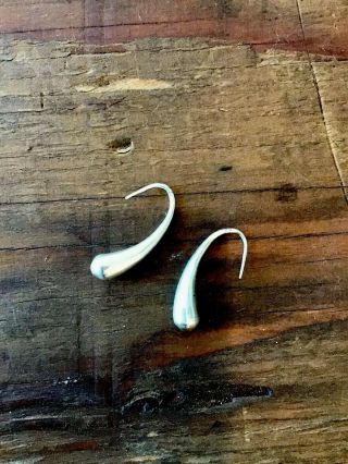Vintage Tiffany & Co Elsa Peretti Sterling Silver Teardrop Hook Earrings Spain