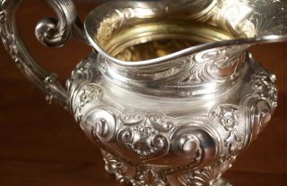 4454 grams GORGEOUS HEAVY STERLING SILVER.  915 TEA COFFEE SET PORTUGAL REPOUSSE 11