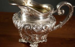 4454 grams GORGEOUS HEAVY STERLING SILVER.  915 TEA COFFEE SET PORTUGAL REPOUSSE 12