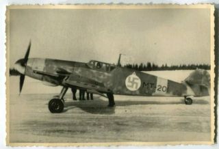 German World Warii Archived Photo Finnish Airforce Messerschmitt Bf 109 Aircraft