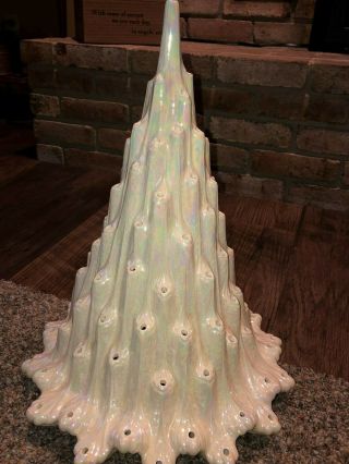 Vintage Ceramic Christmas Tree White No Base