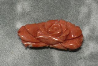 Beauty Hand Carving Cameo (coral) 30.  5mm 14mm.  Rose.  (ec1169)