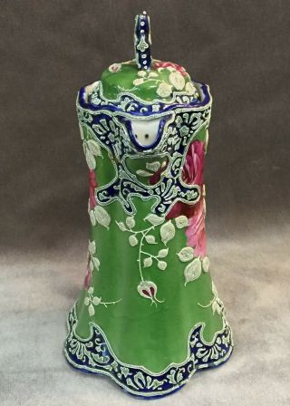Antique Pre - 1898 Nippon Enamel Moriage Hand Painted Rose Porcelain Chocolate Pot 8