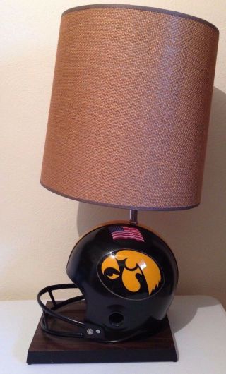 Vintage Iowa Hawkeyes Football Helmet Lamp