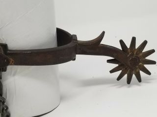 Vintage Sterling Silver Visalia Stock Saddle Co.  Single Spur with concho 7