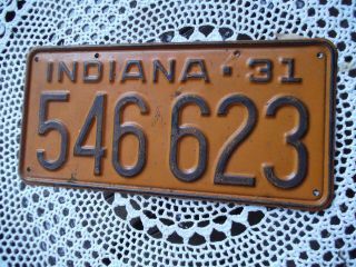 Nos Model A Ford,  Chevy,  Cadillac,  Hudson Vintage Indiana 1931 License Plate