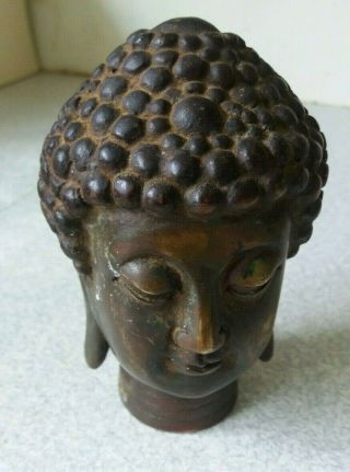 Antique / Vintage Bronze Tibetan / Chinese Buddhist Buddha Head Figure