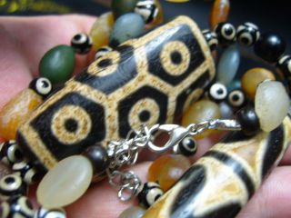Fine Chinese Tibetan Buddhist eye AGATE Necklace - See Video 10
