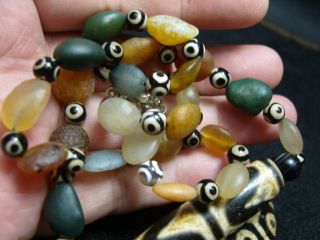 Fine Chinese Tibetan Buddhist eye AGATE Necklace - See Video 11