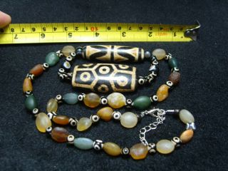 Fine Chinese Tibetan Buddhist eye AGATE Necklace - See Video 2