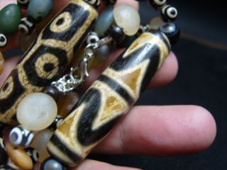 Fine Chinese Tibetan Buddhist eye AGATE Necklace - See Video 9