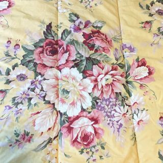 Vintage Ralph Lauren Sophie Brooke King Size Reversible Comforter FLAW Yellow 2