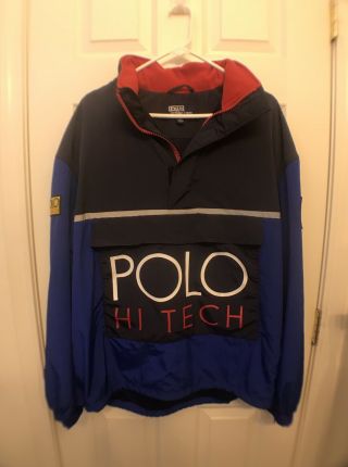 Polo Ralph Lauren Polo Hi Tech Pullover Jacket 2018 Vtg Snow Beach Polo Sport