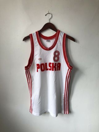 Vintage Adidas Poland Polska Basketball Jersey Uk Size Xl 90s