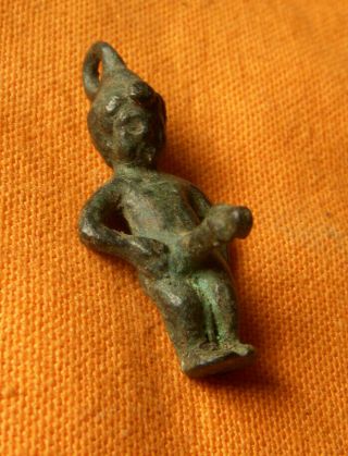 A213.  Roman Style Bronze Figure Of Nacked Priapus