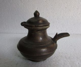 Vintage Old Hand Crafted Unique Shape Solid Brass Holy Water Pot Collectible 3