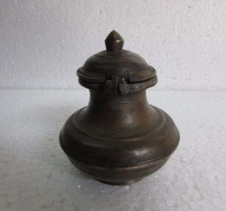 Vintage Old Hand Crafted Unique Shape Solid Brass Holy Water Pot Collectible 4