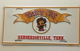 Vtg Conway Twitty City Metal Novelty License Plate Hendersonvill Tenn