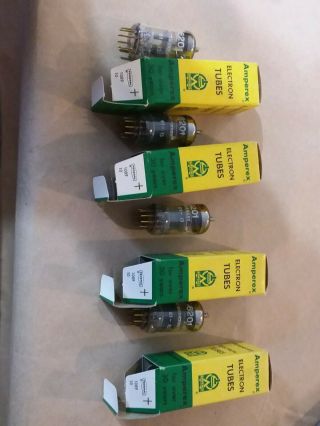 Rare Matched Quad Amperex Pq 6201 E81cc Ecc801s Ecc81 Nos Gold Pin Vacuum Tubes