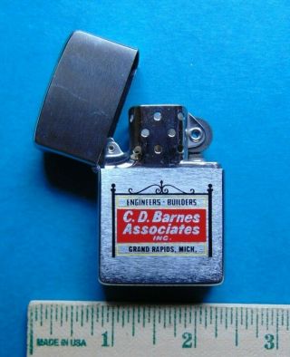 Vintage Zippo Advertising Lighter - C.  D.  Barnes Associates Inc.  Grand Rapids Mi