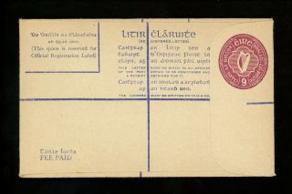 Postal Stationery H&g C18 Ireland Registered Envelope 1953/1954 Vintage