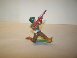 Vintage Lead Military Soldier Kneeling Firing Gun