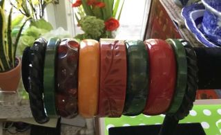 Bakelite Bracelet Set Assortment From The Rainbow Price Is Firm.