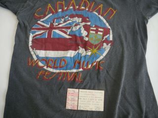 Vintage Concert T Shirt & Ticket,  Canadian World Music Festival 4