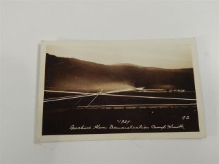 5 MILITARY PRE WWII POST CARDS NIGHT TIME MACHINE GUN DEMO 1937 CAMP SMITH,  NY 2