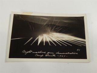 5 MILITARY PRE WWII POST CARDS NIGHT TIME MACHINE GUN DEMO 1937 CAMP SMITH,  NY 4