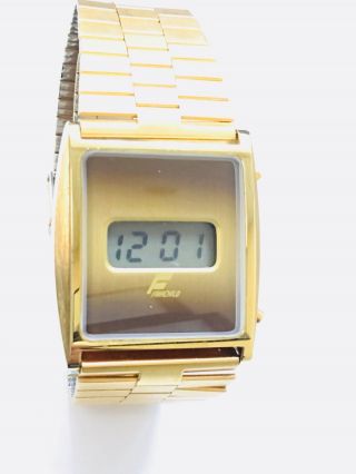 Fairchild 1970 ' s Men ' s LCD Digital Vintage Watch w/ Box & Papers Brown Dial 2