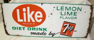 Vintage Like diet Soda by Seven up 7up 1965 Tin Embossed sign 8