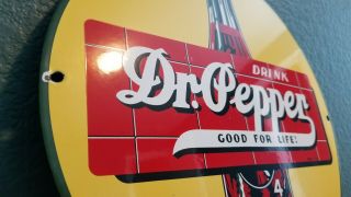 VINTAGE DR PEPPER PORCELAIN GAS SODA BEVERAGE DRINK COCA COLA BOTTLES SIGN 6